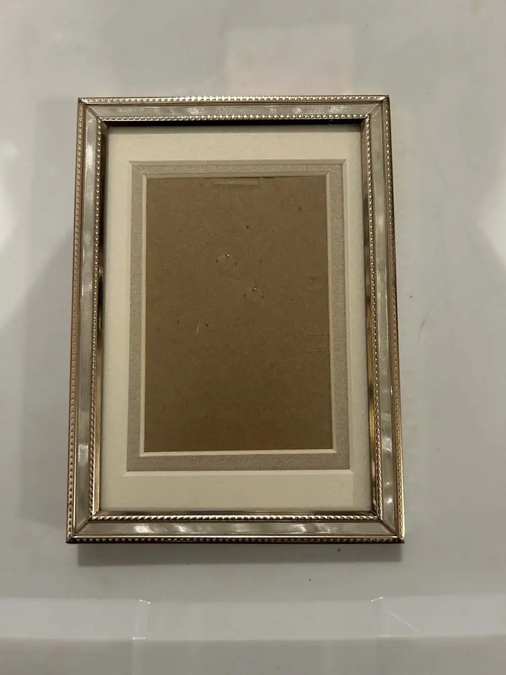 Intercraft Photo Frame Gold Beaded Mother of Pearl Inset 5x7